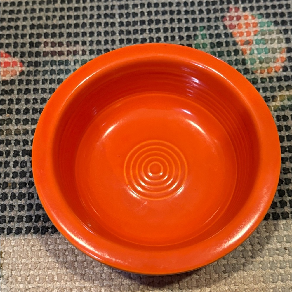 Vintage * EUC Fiesta Atomic Red Small Dessert Fruit Bowl Retro Collectible Dish - Picture 3 of 8
